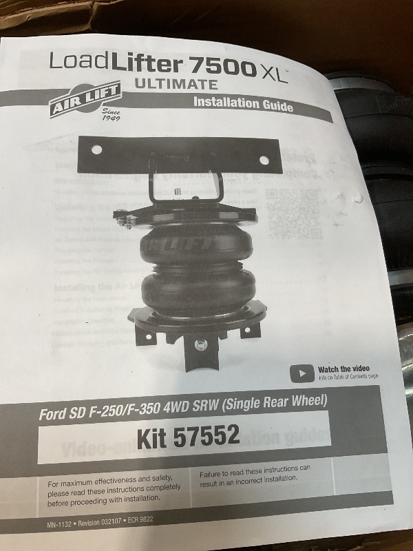 Photo 1 of *** UNKNOWN MISSING PARTS OF HARDWARE ***Air Lift LoadLifter 7500 XL Ultimate Air Spring Kit for 2020-2022 Ford F-250 SRW/4WD - 57552