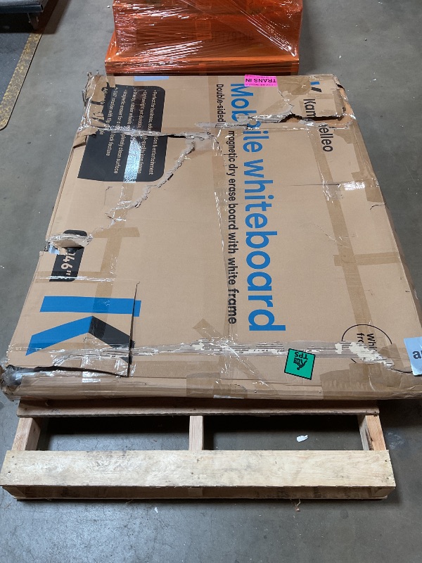 Photo 1 of **HAS A BIG DENT*** Rolling Dry Erase Board 60 x 46 - Large Portable Magnetic Whiteboard with Stand - Double Sided Easel Style Whiteboard with Wheels - Mobile Standing White Board for Office, Classroom & Home