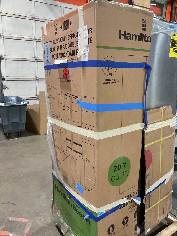 Photo 1 of *** MINOR DAMAGE***Hamilton Beach HBF2064 20.6 cu ft Counter Depth Full Size Refrigerator, Side Doors, Stainless