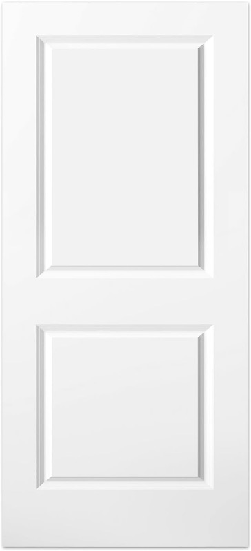 Photo 1 of *** PHOTO FOR REFERENCE ONLY/MAJOR DAMAGE ***BARNSMITH 36x80 in Raised 2-Panel Square Top Smooth White Primed Molded Door Slab, Paintable Hollow Core Interior Door Panel, for Swing, Pocket, Sliding Door, Durable and Lightweight