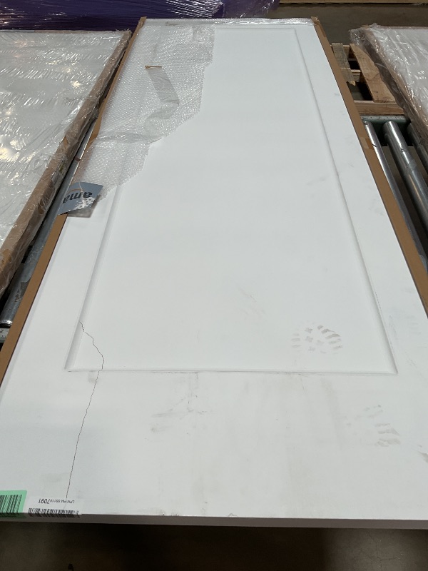 Photo 1 of *** PHOTO FOR REFERENCE ONLY/MAJOR DAMAGE*** BARNSMITH 30x80 in 1-Panel White Primed Molded Door Slab, Shaker Style Paintable Hollow Core Interior Door Panel, for Pocket, Swing, Sliding Door, Durable and Lightweight, No Assembly Required
