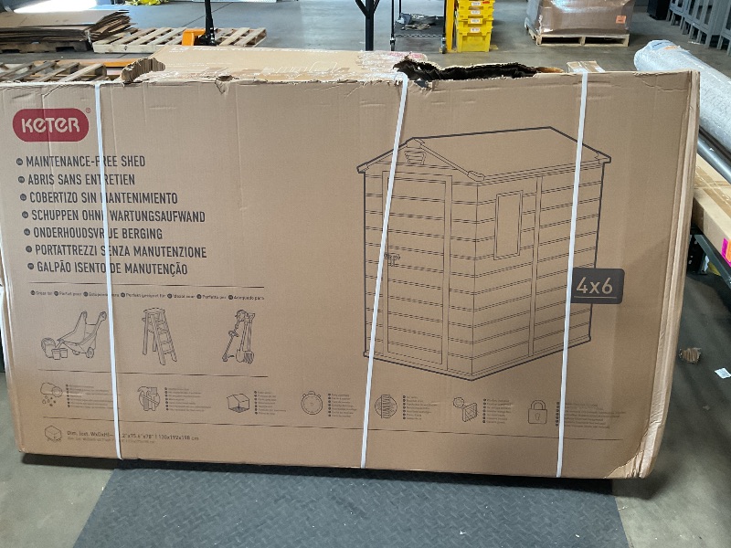 Photo 1 of *** MINOR DAMAGE***Keter Manor Outdoor Plastic Garden Storage Shed, Grey, 6 x 4 ft