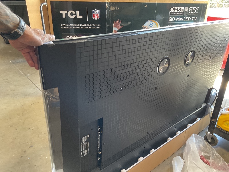 Photo 1 of ***Received an error upon powering up.*** TCL 65 Inch Class QM8K Series | Mini LED QLED 4K HDR | 65QM8K, 2025 Model | 120HZ-144HZ Anti Reflective Wide Angle Screen Smart Google TV Dolby Atmos | Voice Remote Alexa Gaming Streaming Television