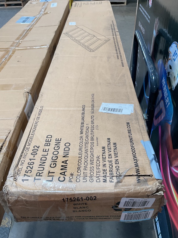 View 2 of *** MINOR DAMAGE/BOX 2 ONLY***Max & Lily Twin Trundle Bed, White