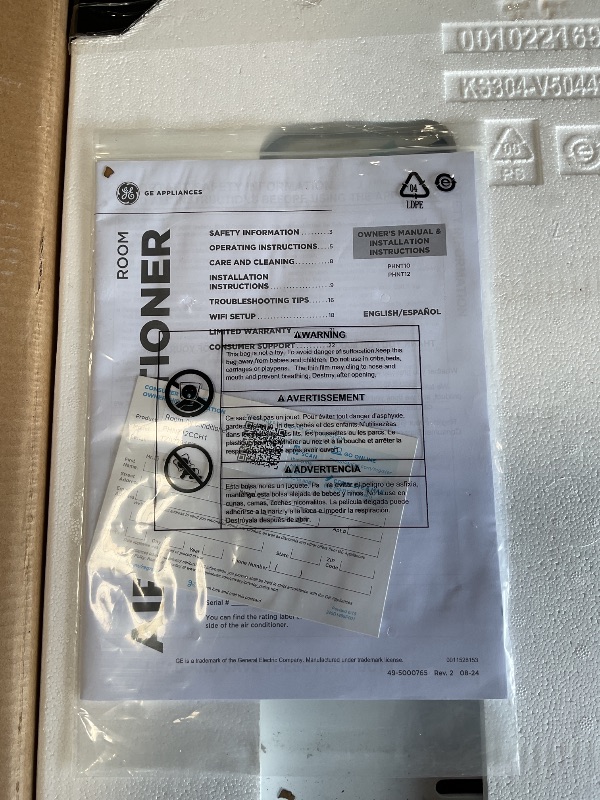 Photo 1 of *** USED/MAJOR DAMAGE/UNKNOWN MISSING PARTS OR HARDWARE ***GE Profile ClearView Inverter Window Air Conditioner Unit, 12,200 BTU, Energy Efficient Cooling up to 550 sq ft., Ultra Quiet, SMART Home Capable, Includes Remote, White