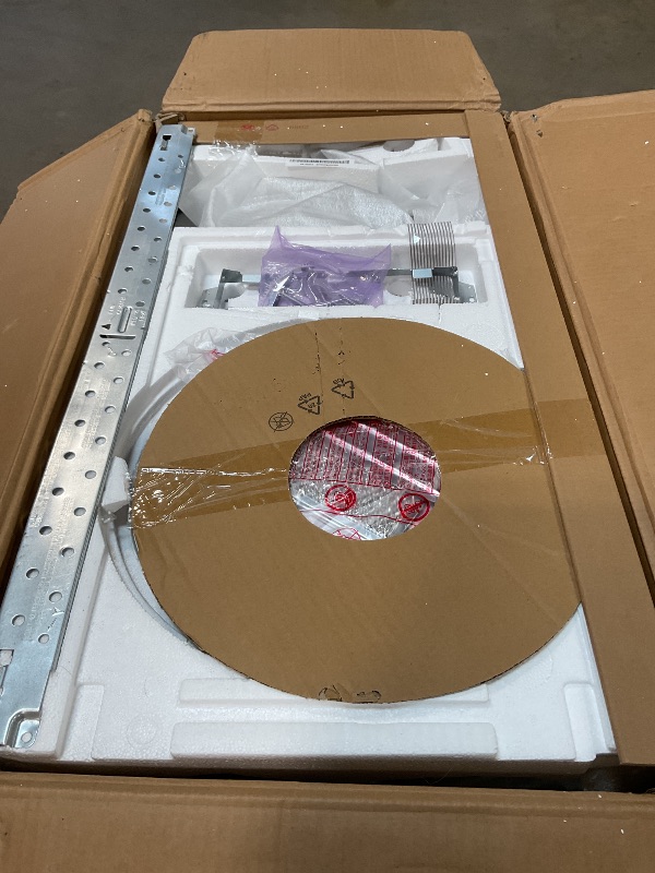 Photo 1 of **FOR PARTS ONLY/DAAMGED/ BOX IS DAMAGED*** GE 30" Over-the-Range Microwave, 1.6 Cu. Ft., 1000 Watts, 300 CFM Hood Vent, LED Lighting, Auto Defrost, Easy Mount Install, Stainless Steel, JVM3160RFSS