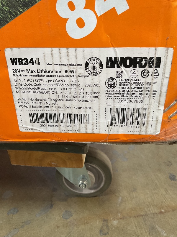 Photo 1 of *** USED/MINOR DAMAGE***Worx Landroid Vision Cloud 4WD Robot Lawn Mower, No Perimeter Wire Robot Mower for 1 Acre, AI Obstacle Avoidance + RTK Cloud Navigation, 84% Slope, Auto Mapping, App Control, Cut-to-Zero, WR344