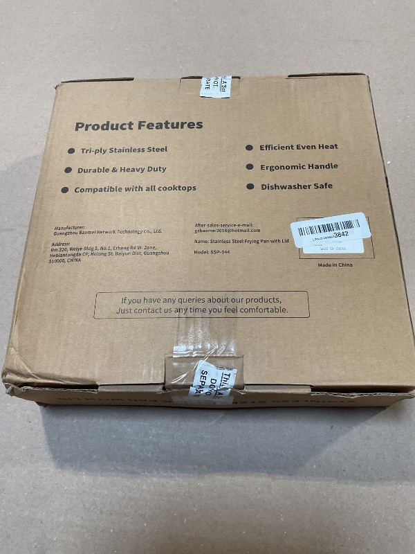 Photo 1 of **MISSING LID*** Vocvee Non Stick Frying Pans, 12-inch with Lid, Hybrid Frying Pans Nonstick Stainless Steel Skillets, Dishwasher & Oven-Safe, Stay-Cool Handle, PFOA Free Cookware, Compatible with All Cooktops