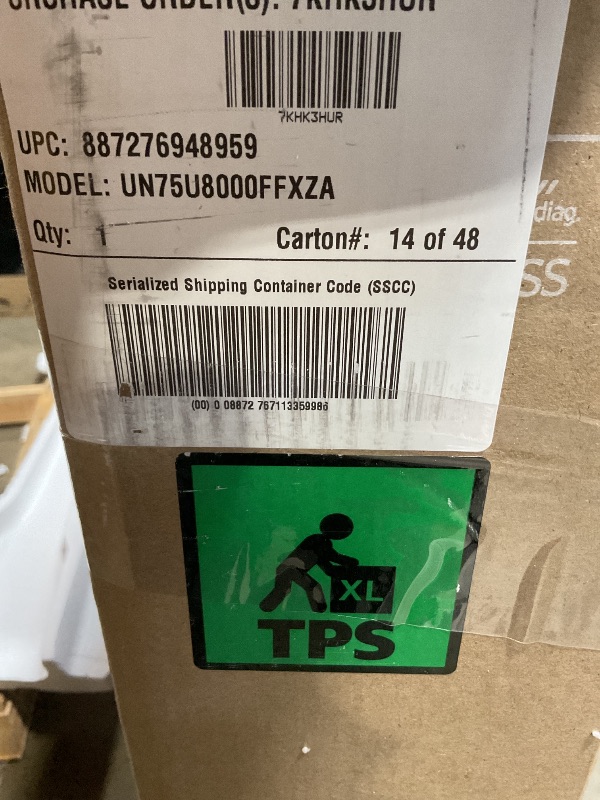Photo 1 of *** MAJOR DAMAGE/USE FOR PARTS ONLY***Samsung 75-Inch Class Crystal UHD U8000F 4K Smart TV (2025 Model) Endless Free Content, Crystal Processor, MetalStream Design, Knox Security, Alexa Built-in