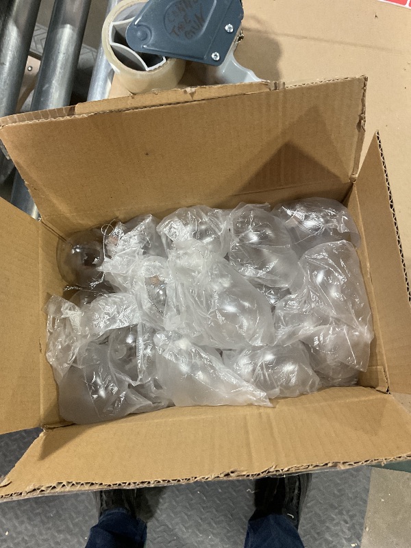 Photo 1 of 30Pcs Clear Christmas Ornament Ball, 2.4 Inches Transparent Fillable Tree Ornaments with Removable Silver Cap Hanging Cords, Flat Plastic Round Ball for Xmas Holiday Home Party Decor DIY Crafts