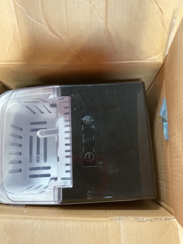 Photo 1 of **UNKNOWN DAMAGES/POSSIBLY FOR PARTS** DUMOS Countertop Ice Maker with Handle, 26lbs/24H Portable Ice Machine, 9 Bullet Ice Cubes Ready in 6 Mins, Self-Cleaning, Quiet Compact Ice Maker for Home, Kitchen, RV, Camping, Black