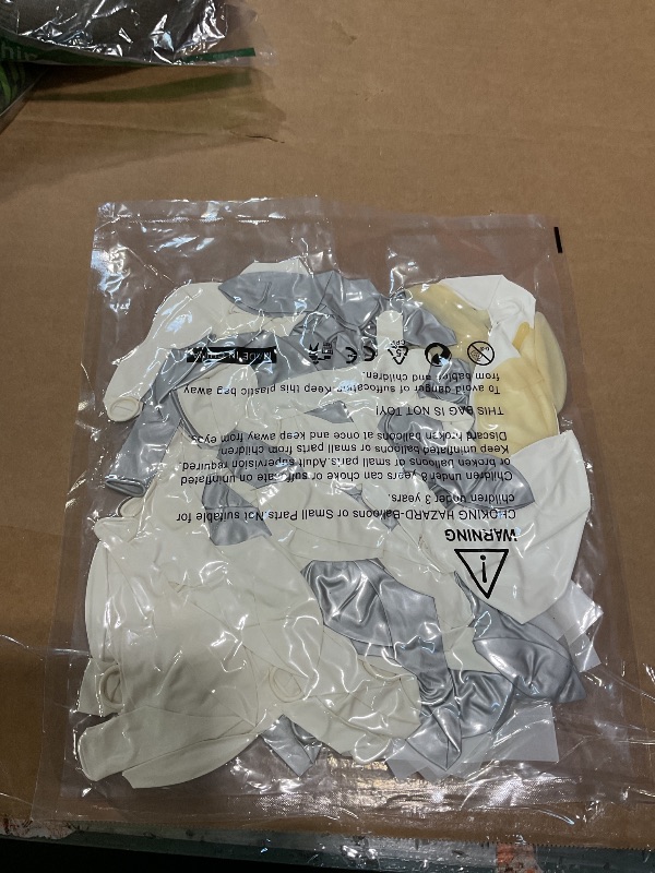 Photo 1 of 136pcs White and Silver Balloons Garland Arch Kit With Clear Balloons,18 12 10 5 Inch Party Latex Balloons for Birthday Wedding Anniversary Party Decorations