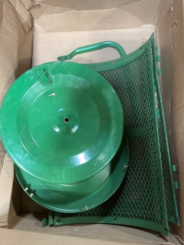 Photo 1 of ** DIRTY** Seeutek Compost Spreader - 24" Peat Moss Spreader with 3 Heights, Top Soil Spreader W/Upgraded Side Latches Support Rod Powder Coated Metal Mesh Top Dressing Spreader for Lawn, 2 Way Uses-Push or Tow