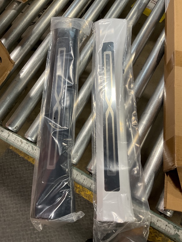 Photo 1 of **NOT FULL SET ONLY TWO LARGE PIECES**LicBund Front and Rear Door Sill Protector Compatible with Model X 2015-2025 Stainless Steel 6 Pcs Black Welcome Pedal