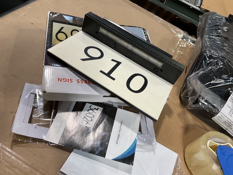 Photo 1 of * INCLUDES STICKERS, NUMBER IN PHOTO CAN BE CHANGED * House Numbers Address Plaques For Houses Solar Powered Adjustable Solar Panel, 3 Lighting Colors Lighted House Numbers Address Sign, Address Sign For Outside Waterproof