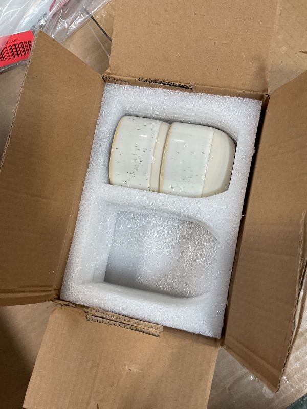 Photo 1 of **only includes 2**ZEBERBO Ceramic Espresso Cups Set of 4, Double Walled Espresso Coffee Mugs for Nespresso Cups, Special glazed Demitasse Cups Expresso Coffee Cup for Espresso Machine (Speckled Off-White)