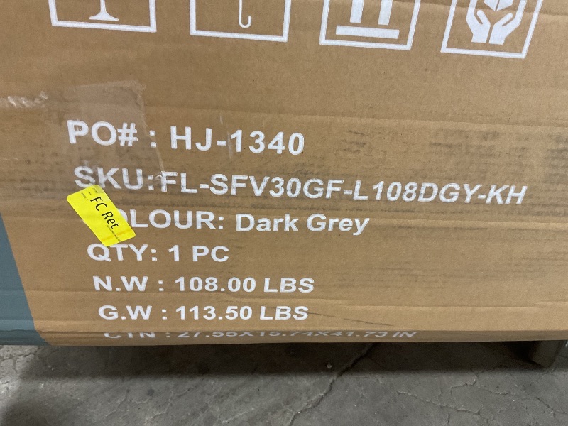 View 3 of **ONLY 1 BOX MISSING OTHER BOX *** DUMOS 108" Boneless Couch, Cloud Sectional Couch with L-Shape Chaise, Modular Sectional Sofa with Deep Seat, Upholstered Couch for Living Room Bedroom, No Assembly Required (Grey, Left Facing Chaise)