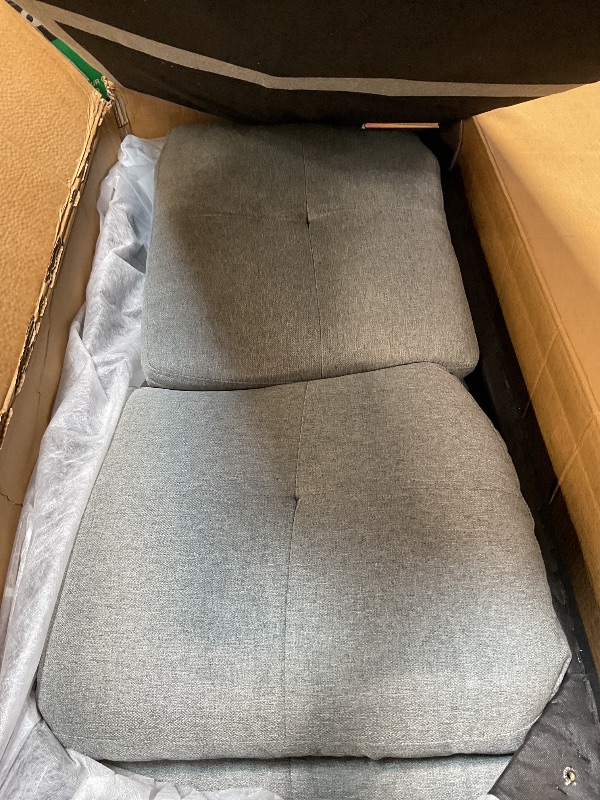 Photo 1 of *** BOX B ONE ONLY***HONBAY Modular Sectional Sleeper Sofa with Pull Out Bed, Chenille L Shaped Couch with Storage Seats, Convertible Sectional Couches for Living Room, Bluish Grey