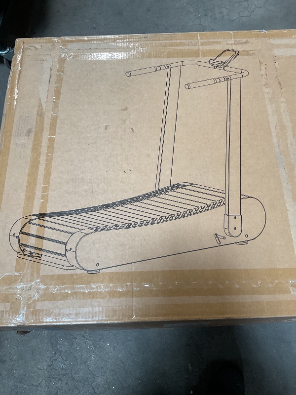 Photo 1 of *** USED/MINOR DAMAGE***ERGOLIFE Curved Treadmill with Non-Electric Motorized, 2-in-1 Folding Treadmill with APP for Home Workout, Compact Manual Walking Pad, Office Running Machine with LCD Display