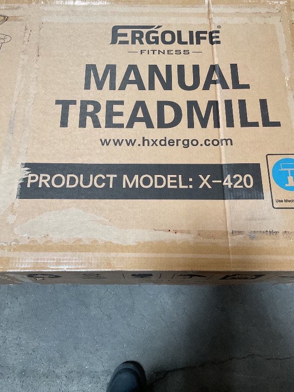 Photo 1 of *** USED/MINOR DAMAGE***ERGOLIFE Curved Treadmill with Non-Electric Motorized, 2-in-1 Folding Treadmill with APP for Home Workout, Compact Manual Walking Pad, Office Running Machine with LCD Display