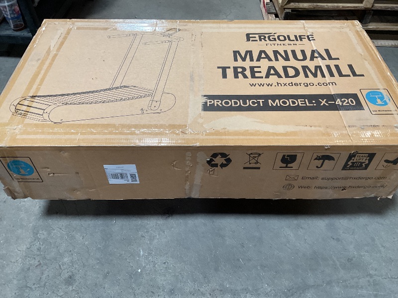 Photo 1 of *** USED/MINOR DAMAGE***ERGOLIFE Curved Treadmill with Non-Electric Motorized, 2-in-1 Folding Treadmill with APP for Home Workout, Compact Manual Walking Pad, Office Running Machine with LCD Display