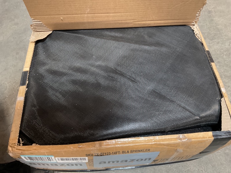 Photo 1 of ***FOR PARTS ONLY / DAMAGED (BROKEN PIECES)***Kiivakii Trampoline 14FT, Outdoor Big Trampolines for Kids and Adults, Recreational Trampolines with Basketball Hoop and Stakes, Big Round Trampoline with Sprinkler for Backyard, Black