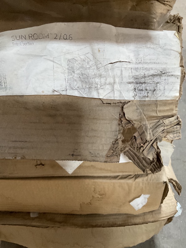 Photo 1 of *** UNKNOWN MISSING PARTS AND HARDWARE/MULTIPLE BOXES – BATCH NUMBERS/TOTAL OF SIX BOXES***Palram Canopia Rion Sun Room 6 Ft. x 14 Ft. Solarium, Lean-to Greenhouse DIY Kit, Attach to House, Large Twin Wall Polycarbonate, 100% UV Protection for Porch, Pati