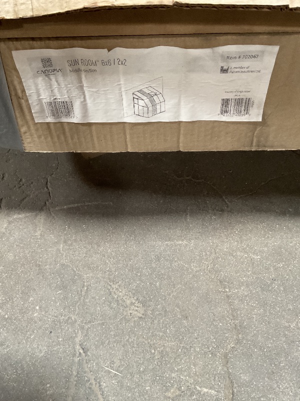 Photo 1 of *** UNKNOWN MISSING PARTS AND HARDWARE/MULTIPLE BOXES – BATCH NUMBERS/TOTAL OF SIX BOXES***Palram Canopia Rion Sun Room 6 Ft. x 14 Ft. Solarium, Lean-to Greenhouse DIY Kit, Attach to House, Large Twin Wall Polycarbonate, 100% UV Protection for Porch, Pati