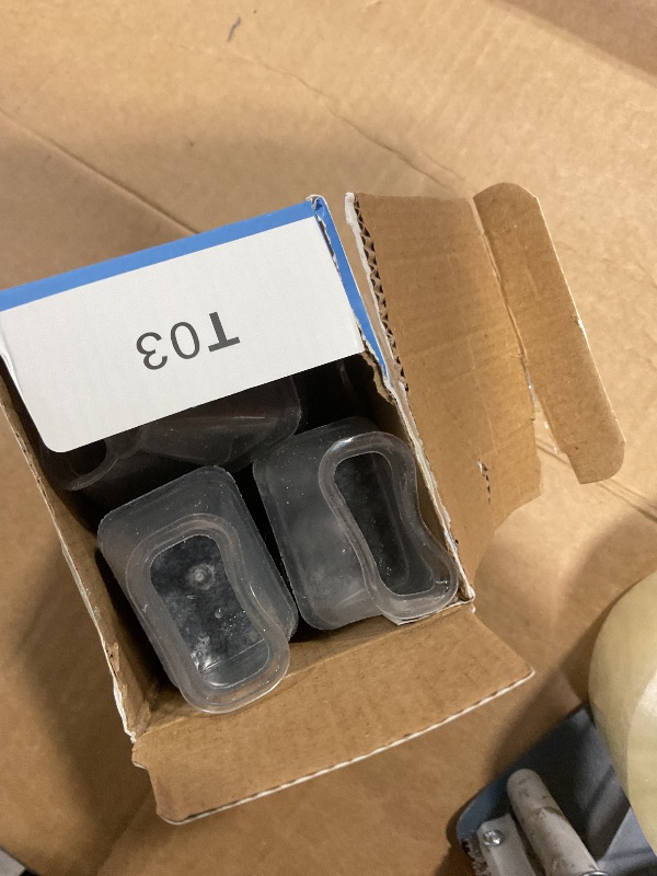 Photo 1 of 24 Pcs Chair Leg Floor Protectors Rectangle, Silicone Felt Furniture Leg Pads Caps Covers for Hardwood Floors, Fit L:1-1/8" to 1-1/2", W:3/4" to 1"