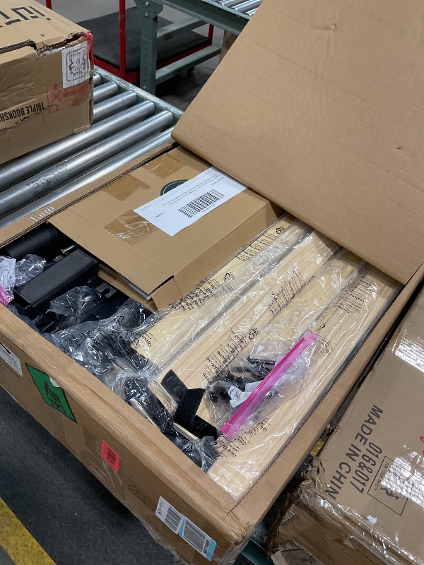 Photo 1 of *** POSSIBLY MISSING SOME HARDWARE PIECES *** Zinus King r Upholstered Platform Bed with Horizontal Paneled Headboard, Wooden Slat Support, No Box Spring Needed, Easy Assembly, Eco Friendly Packaging, Dark Grey