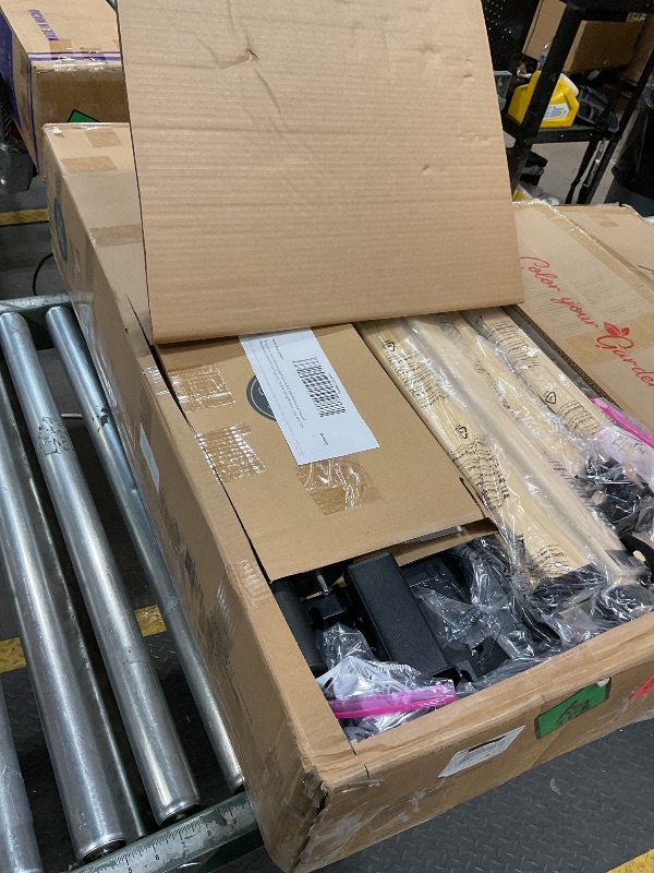 Photo 1 of *** POSSIBLY MISSING SOME HARDWARE PIECES *** Zinus King r Upholstered Platform Bed with Horizontal Paneled Headboard, Wooden Slat Support, No Box Spring Needed, Easy Assembly, Eco Friendly Packaging, Dark Grey