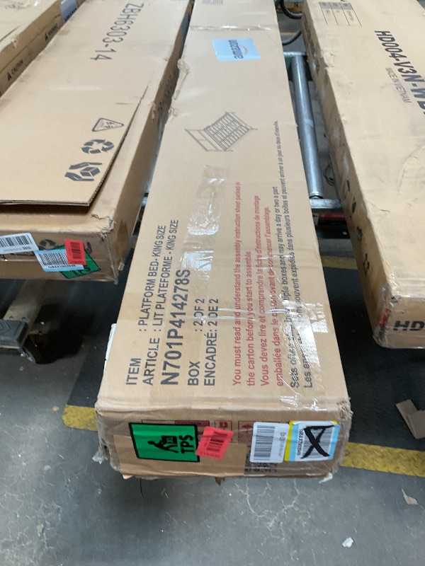 Photo 1 of *partial set box 2/2** Mellow Naturalista Classic - 12 Inch Solid Wood Platform Bed with Wooden Slats, No Box Spring Needed, Easy Assembly, King, Natural Pine