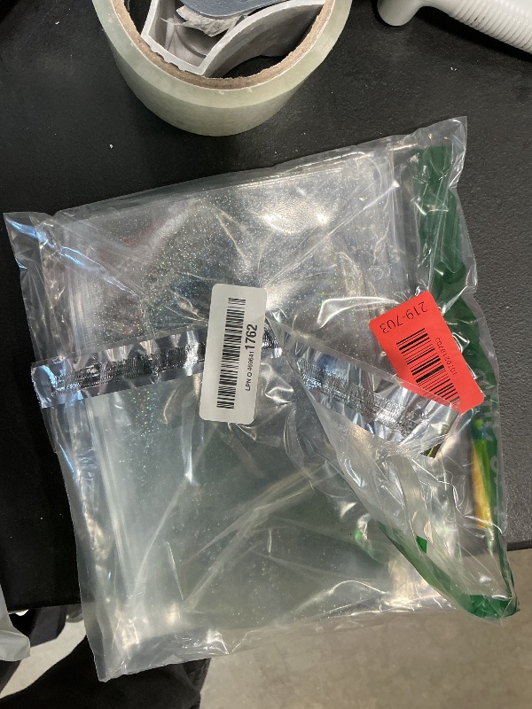 Photo 1 of 10pcs A5 Cash Stuffing Envelopes Zipper Binder Pockets Clear Glitter PVC 6 Hole Zip Sleeves Loose Leaf Pouches for 6 Ring Binder Planner (A5 5.91" x 8.19")