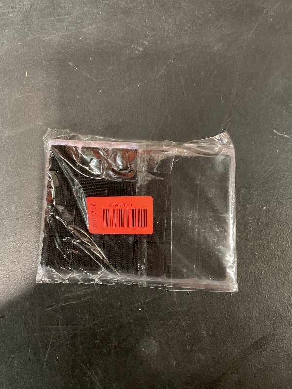 Photo 1 of (1x1 Inch, 48 Set Squares) Strips with Adhesive for Fabric, No Sew Stick On for Fabric, Sticky Back for Clothes, Curtains - Heavy Duty Double Sided Hook and Loop Hem Tape Fasteners, No Sewing, Black