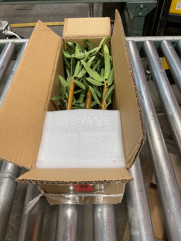 Photo 1 of 18 Inch Fake Bamboo Tree Plant Indoor Potted Plants Faux Bamboo Plants in Black Pot with Solid Wood Trunk Artificial Bamboo Tree Small Faux Plants Excellent Gift Silk Plants for Home Office Decor