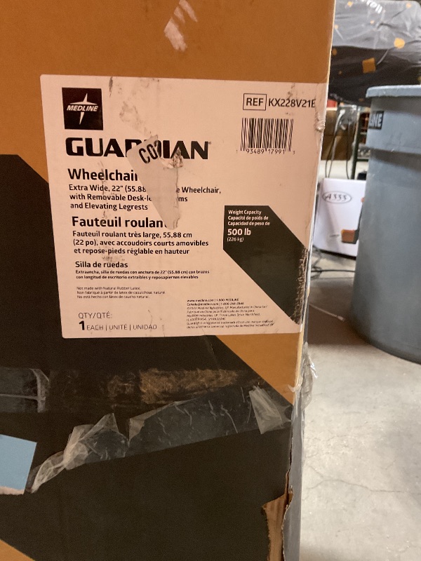 Photo 1 of 22" Bariatric Wheelchair, Removable Desk-Length Armrests and Elevating Leg Rests