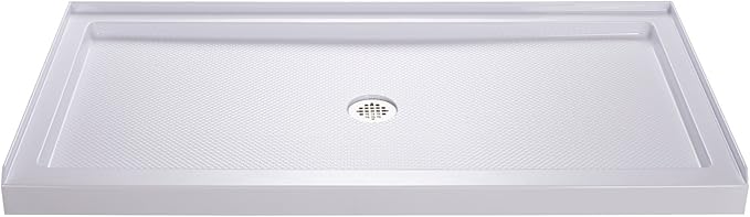 Photo 1 of ***MINOR DAMAGE ***DreamLine SlimLine 32 in. D x 54 in. W x 2 3/4 in. H Center Drain Single Threshold Shower Base in White, DLT-1132540