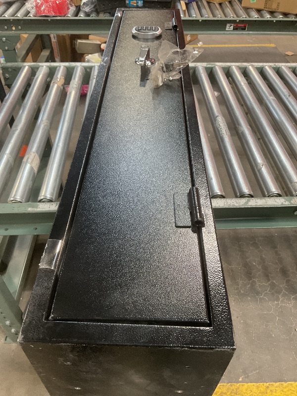 Photo 1 of ***USED, MINOR DAMAGE***Gun Safe, 3-5 Gun Cabinet with Separate Locker, Gun Safe for Rifles and Pistols with Dual Alarm and Mute Mode, Shotgun Safe with LED Light, Rifle Safes for Home with Removable Shelf