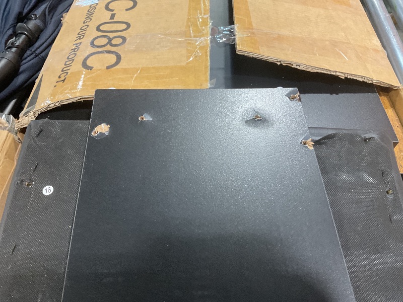 Photo 1 of ***MINOR DAMAGE, MISSING HARDWARE, USED ***VECELO Small Bar Table and Chairs Tall Kitchen Breakfast Nook with Stools/Dining Set for 2, Storage Shelves, Space-Saving, Retro