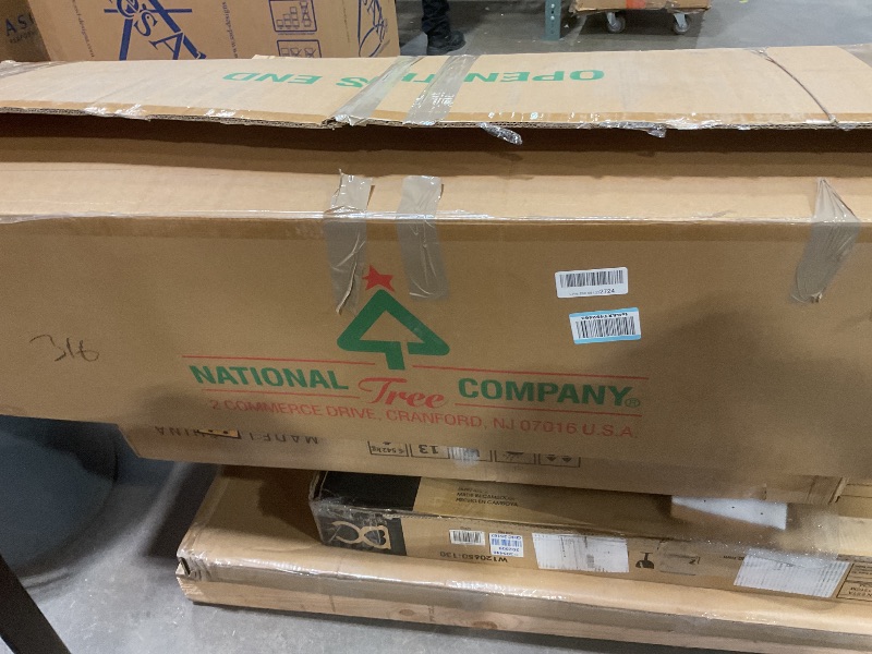 Photo 1 of ***BOX 2 ONLY***National Tree Company 12 ft Pre-Lit Dunhill Fir Artificial Christmas Tree, 1,500 Clear Lights, 7,794 Tips, Includes Stand, Green