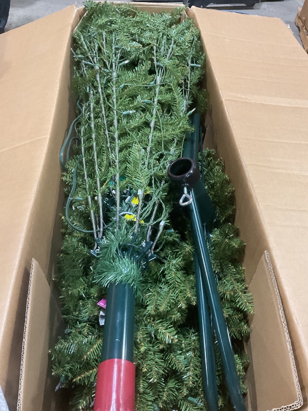 Photo 1 of ***BOX 2 ONLY***National Tree Company 12 ft Pre-Lit Dunhill Fir Artificial Christmas Tree, 1,500 Clear Lights, 7,794 Tips, Includes Stand, Green