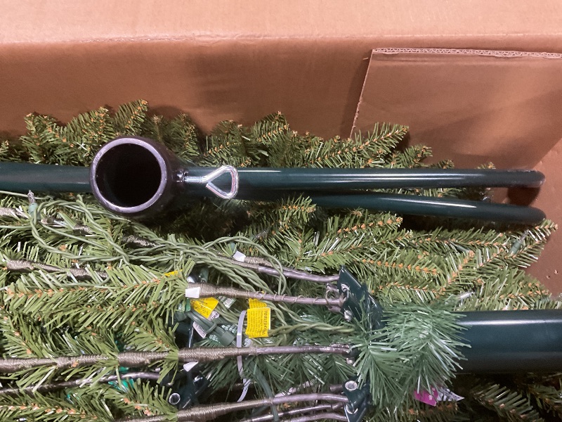 Photo 1 of ***BOX 2 ONLY***National Tree Company 12 ft Pre-Lit Dunhill Fir Artificial Christmas Tree, 1,500 Clear Lights, 7,794 Tips, Includes Stand, Green