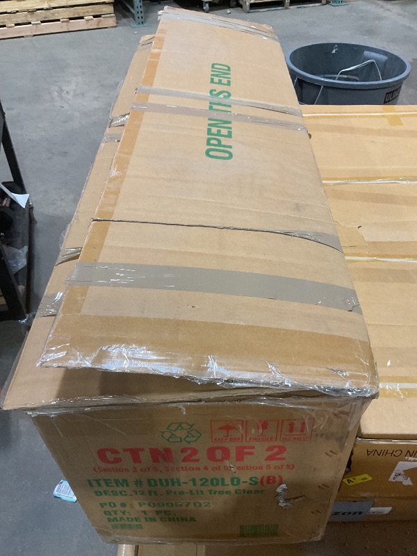 Photo 1 of ***BOX 2 ONLY***National Tree Company 12 ft Pre-Lit Dunhill Fir Artificial Christmas Tree, 1,500 Clear Lights, 7,794 Tips, Includes Stand, Green