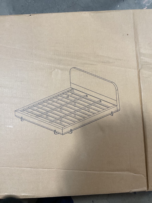 Photo 1 of **ONLY BOX 1 OF 2** Christopher Knight Home Destin Modern California King Size Bed Frame and Headboard, Solid Wood California King Platform Bed Frame with Upholstered Headboard, No Box Spring Needed, Easy Assembly, White