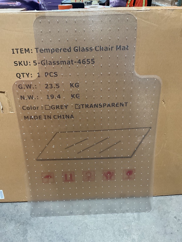 Photo 1 of *** PICTURE FOR REFERENCE***Office Chair Mat for Carpet with Lip, Flat Shipping Heavy Duty Hard Clear Chair Mats, Under Desk Protector Floor Mat, Smooth Glide Plastic Rolling Computer ChairMat (32x48 Inch)