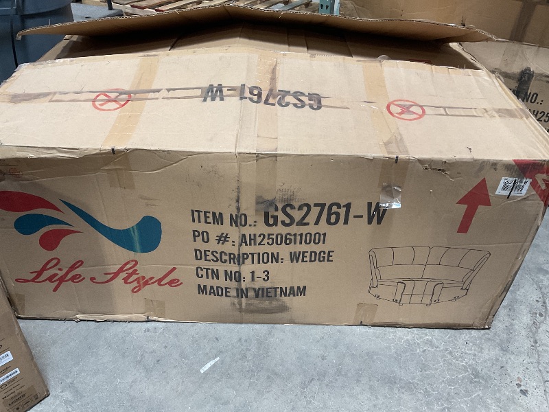 Photo 1 of *** BOX ONE AND TWO ONLY OUT OF THREE***Modern Reclining Sectional Sofa Set, Faux Leather L-Shaped 3-Piece Couch 72.8? with Cup Holders Storage Console, Overstuffed Cushions, Manual Recliner for Living Room & Home Theater (Brown, Set)