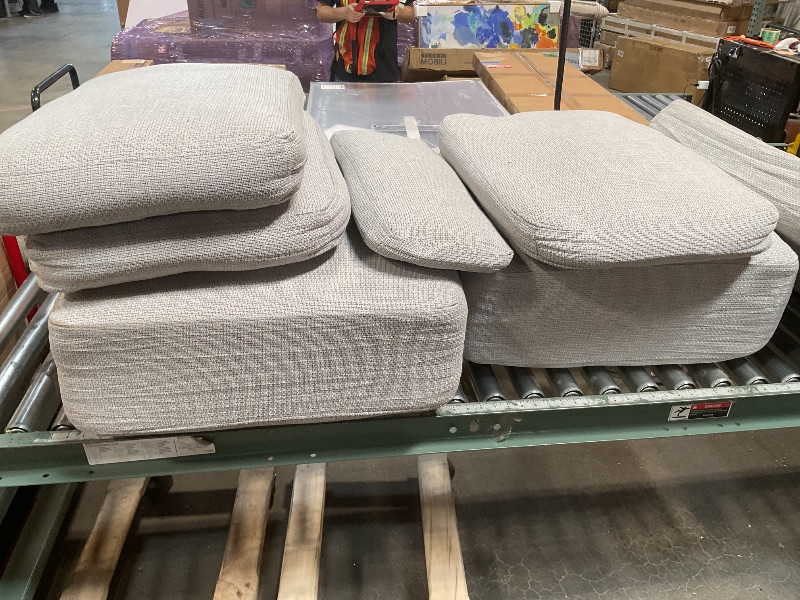 Photo 1 of *** USED, MISSING SOME PILLOWS, DIRTY FROM TRANSPORT ***Marsail 3-Seater Modern Sofa, 89" Couch with Wide Armrests & Deep Cushions, Linen Sofas with Removable Washable Covers for Living Room, Grey