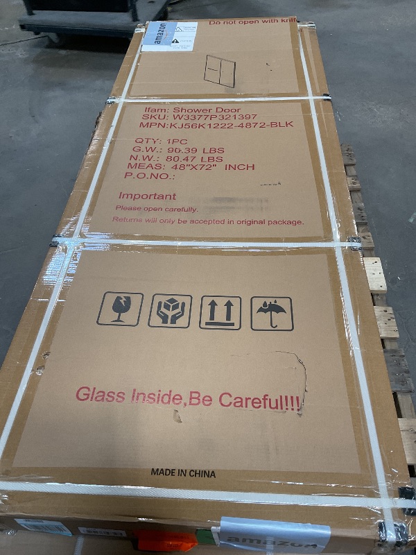 Photo 1 of *** PICTURE FOR REFERENCE***44-48" W x 72" H Tempered Glass Double Sliding Shower Door with Explosion-Proof Film, Matte Black Aluminum Frame & Stainless Steel Handle - American Design