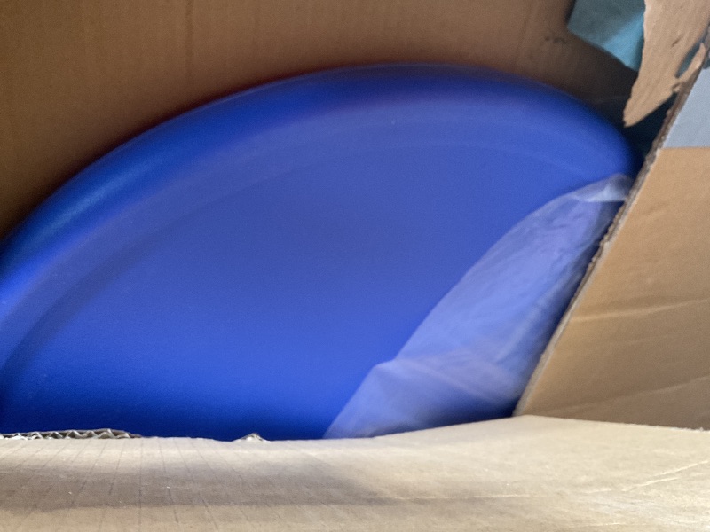 Photo 1 of **table only**Flash Furniture 35''W x 65''L Half-Moon Blue Plastic Height Adjustable Activity Table