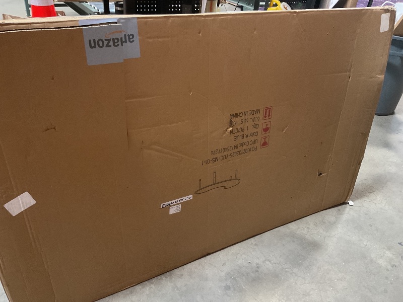 Photo 1 of **table only**Flash Furniture 35''W x 65''L Half-Moon Blue Plastic Height Adjustable Activity Table